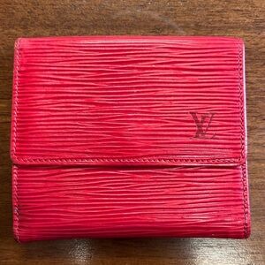 EUC Louis Vuitton Red Epi Compact Wallet